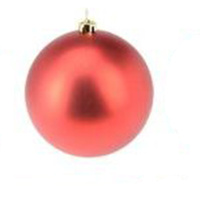 Red Matt 12cm Hanging Christmas Bauble