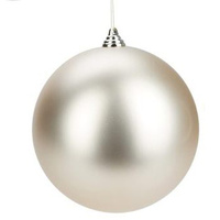 Champagne  Matt 12cm Hanging Christmas Bauble
