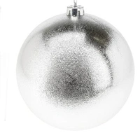 Silver Texture 18cm Hanging Christmas Bauble