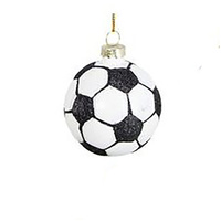 Football Glass Hanging Christmas Ornament 6cm