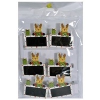 Reindeer Pegs And Blackboard 6pk 4 cm