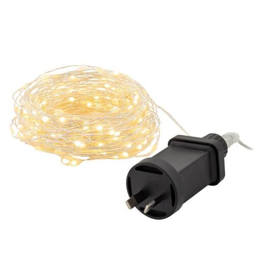 200 Super Bright  Warm White LED String Lights (Silver Wire)