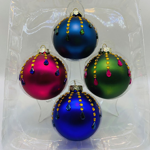 Jewelled Hanging Decorations 4pc 8cm