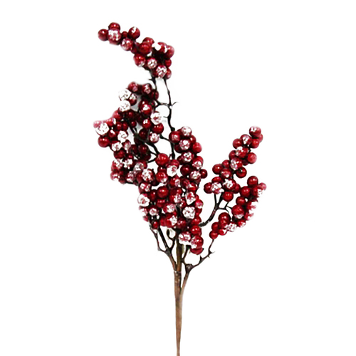 Red Berry Spray with Glitter 50cm