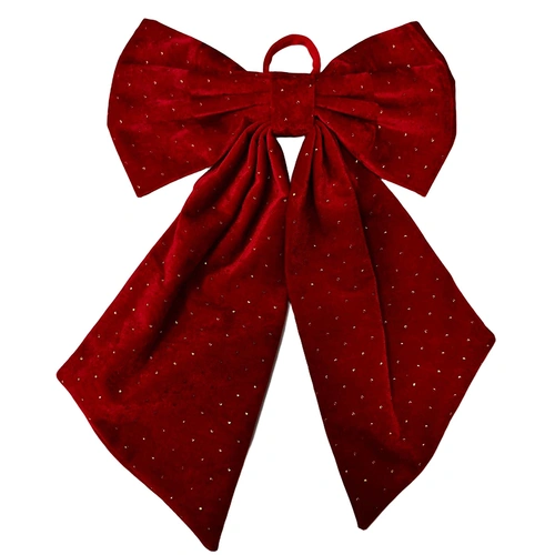 Red Velvet Bow with Gold Dot 40 x 65 cm