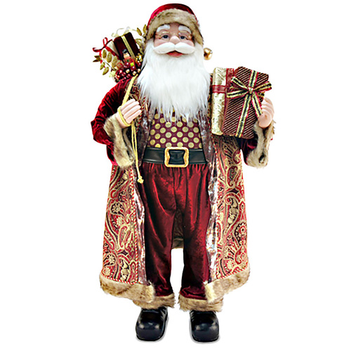 Standing Burgundy Santa 122cm