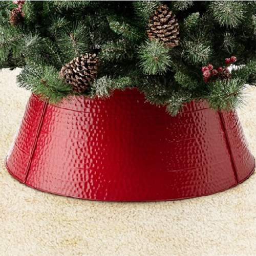 Red Embossed Metal Tree Collar 3pc
