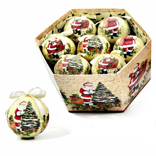 Vintage Santa Baubles 7.5cm 14pc