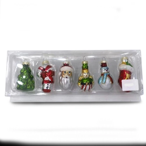 Retro 5cm Hanging Christmas Decorations 6pc