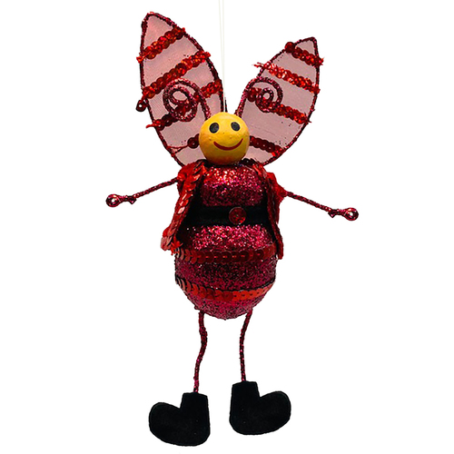 Red Mr. Bee Hanging Decoration 20cm H