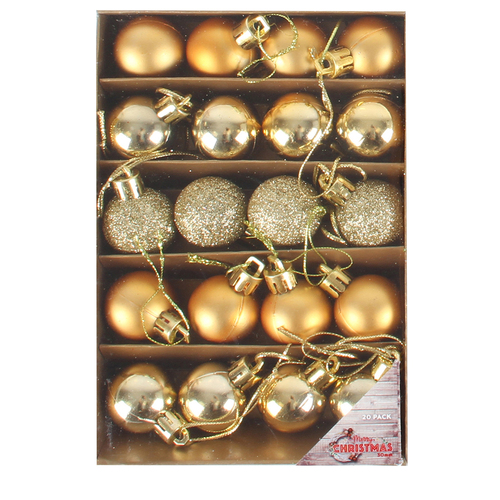 Mini Baubles Gold 20 x 3 cm