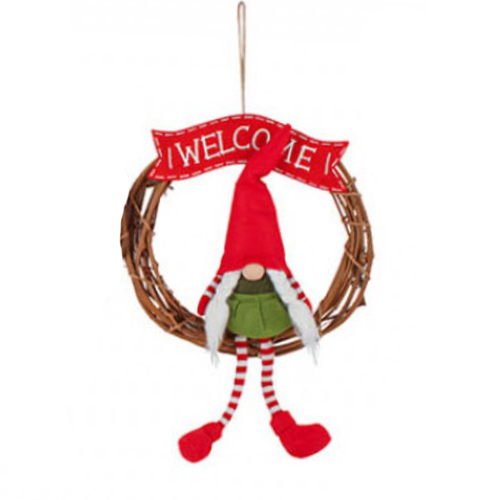 Girl Gnome with Braids Wreath 36cm