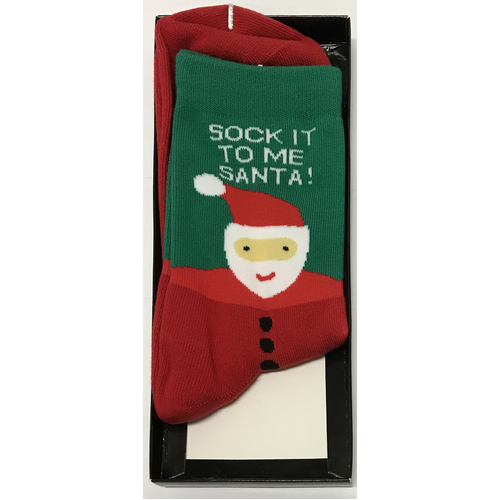 Sock it to me Boxed Santa Socks