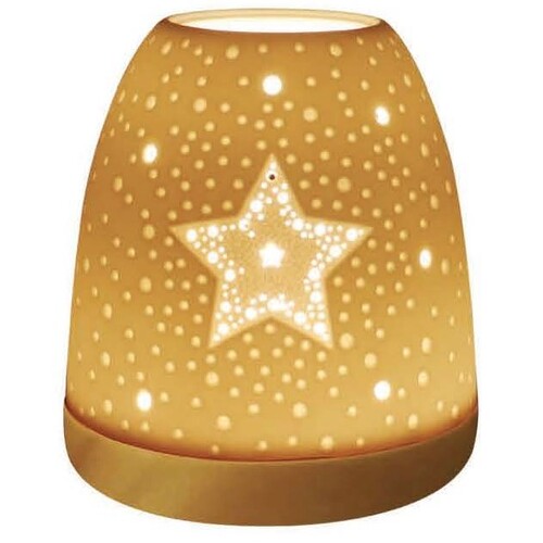 Ceramic Tealight - Star with Wooden base
