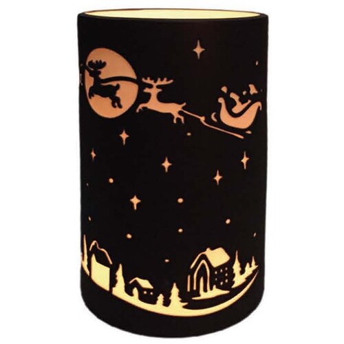 Ceramic Tealight - Elegance tall with Santa pattern