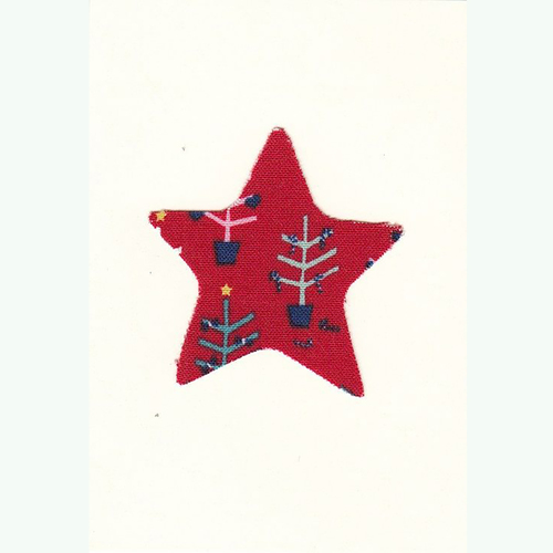 Handmade Christmas Card Red Tree Print Star