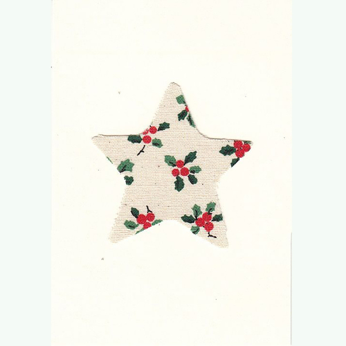Handmade Christmas Card Holly Print Star