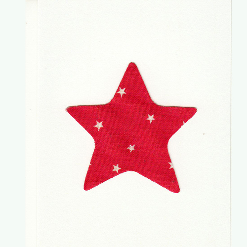 Handmade Christmas Card Red  Star Print Star