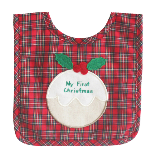 My First Christmas Tartan Bib