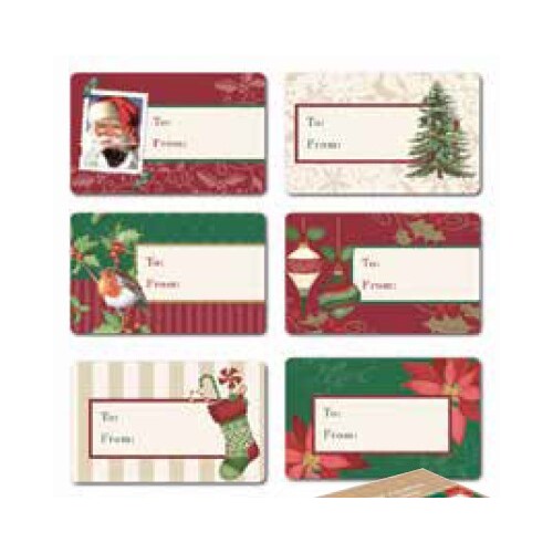 Traditional  Christmas Gift Labels on Roll