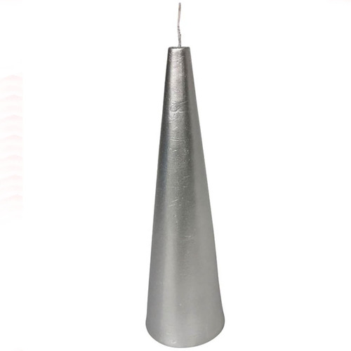 Silver Cone  Tree Candle 24cm