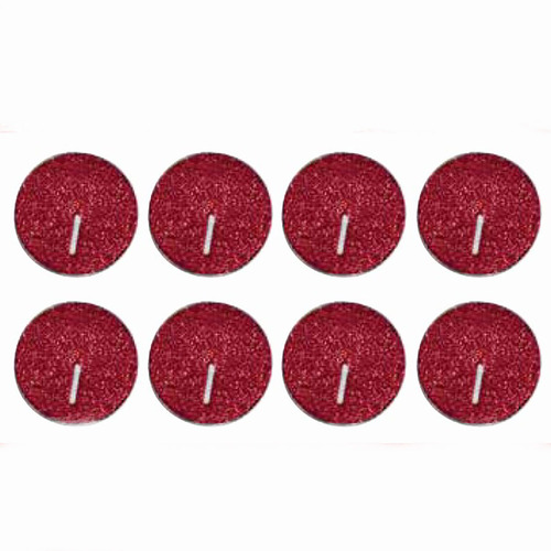 Red Glitter Tealight 8pk