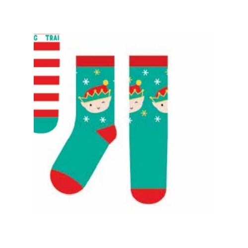 Kids Christmas Socks Elf 2pk Small