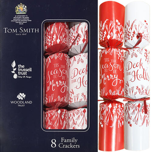 Deck the Halls Red and White Family Crackers 8pk