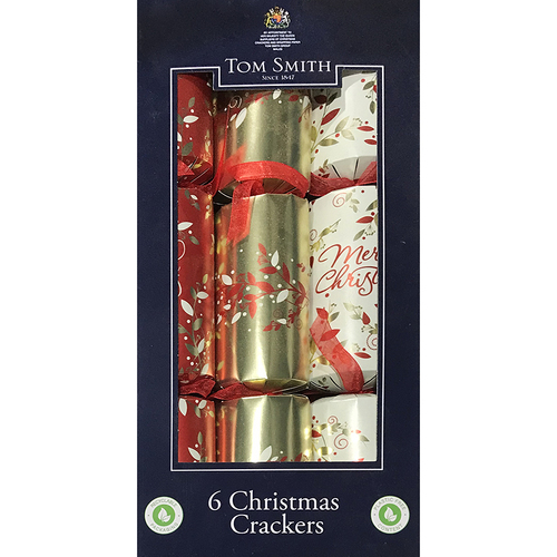 Red Gold and White Crackers  in Cube 6pk