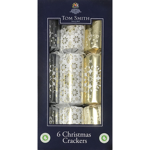 Gold White and Silver Crackers in Cube 6pk