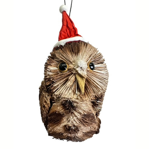 Tawny Owl Bristlebrush Decoration
