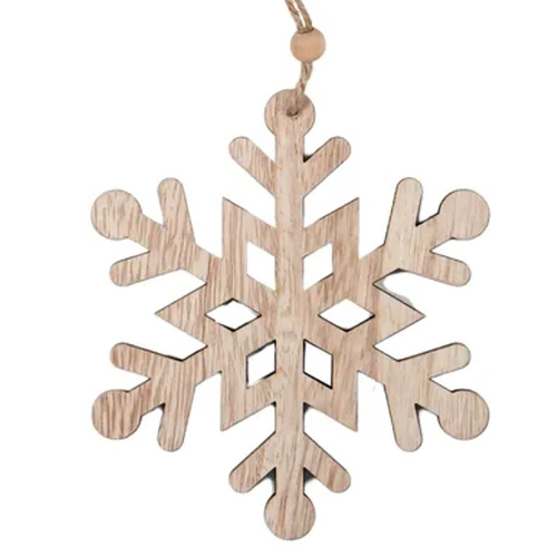 Natural  Wood Snowflake  B 12cm