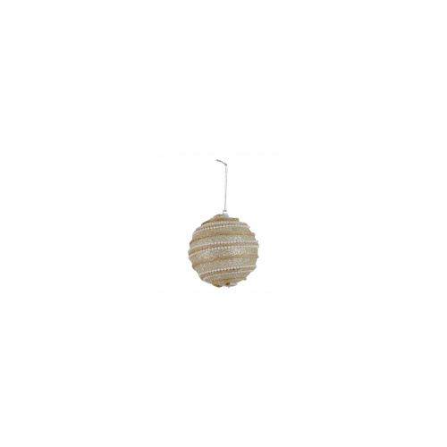 Foam Burlap Pearl Bauble