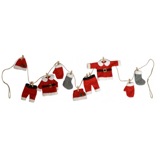 Santa Clothes Garland Felt 190cm