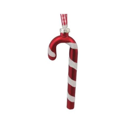 Glass Candy Cane Hanging  Decoration 12cm