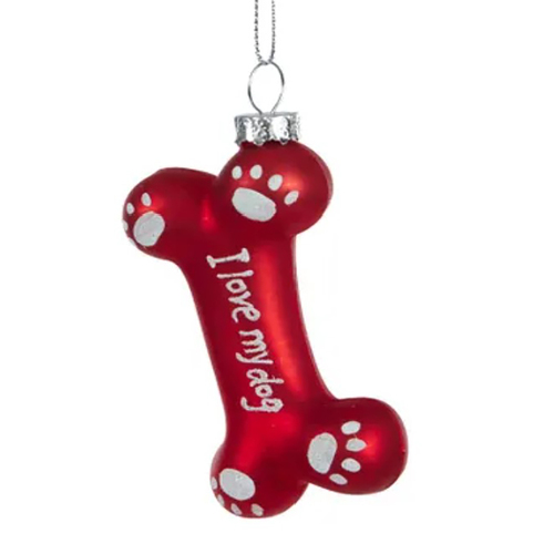 I Love My Dog Bone Hanging Decoration 5x3x9cm