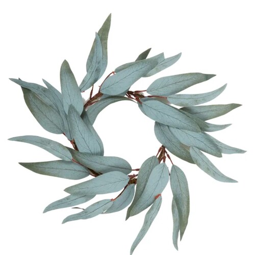 Gum Leaf Candle Wreath 35cm