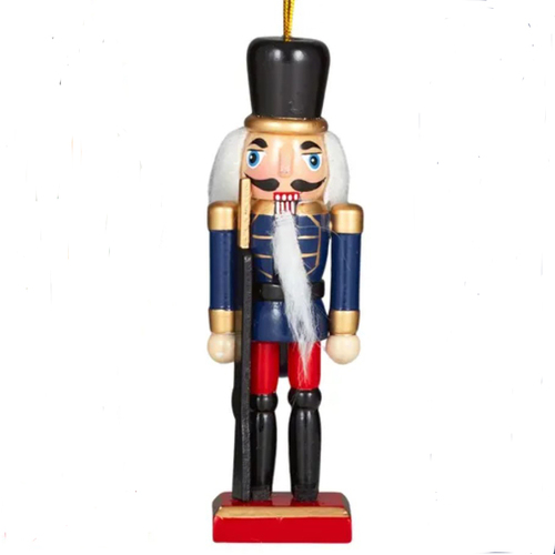 Blue Nutcracker Hanging Decoration 12cm