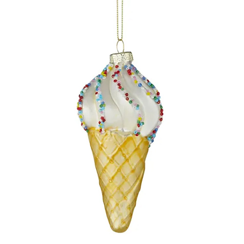 Icecream Glass Hanging Christmas Ornament 6.5 x 13
