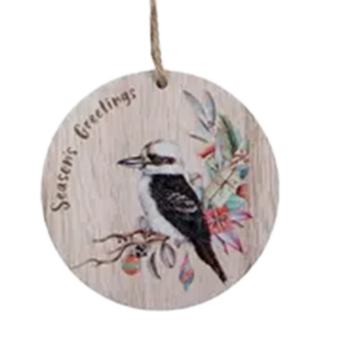 Kookaburra Aussie Critter MDF 8cm Hanging Christmas Decoration