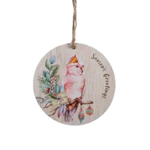 Galah Aussie Critter MDF 8cm Hanging Christmas Decoration