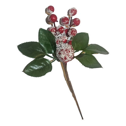 Red Berry and Apple Frosted Pick  22cm