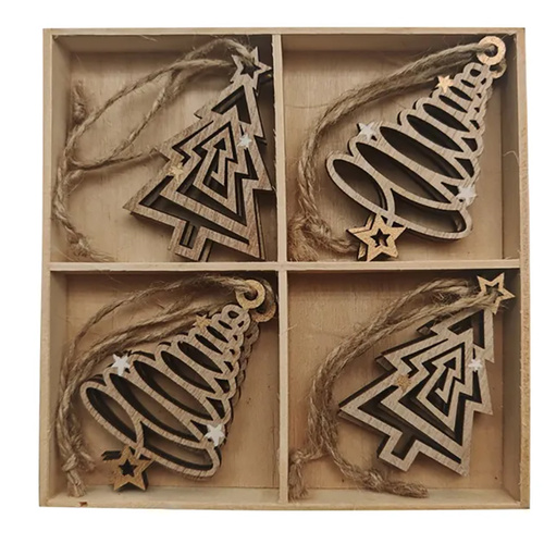 Tree MDF Christmas Hanging Decorations Set