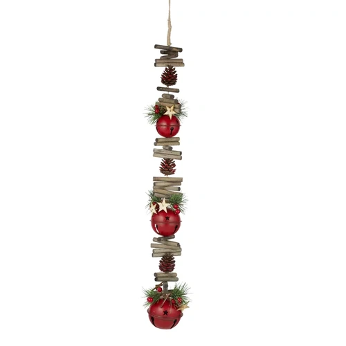 Red Bell Twig and Greenery Garland 80cm