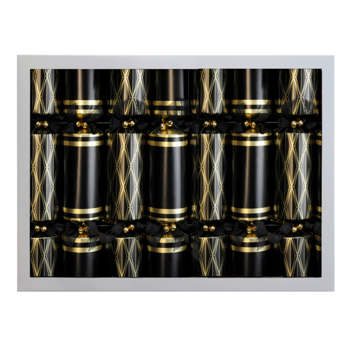 Deluxe Black Sparkle Crackers 8pk