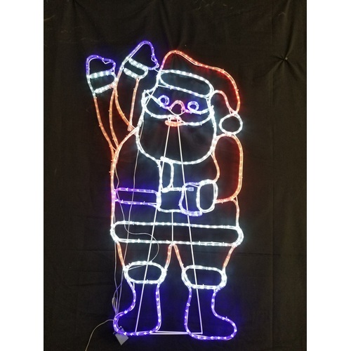 Waving Santa Rope Light Christmas Display