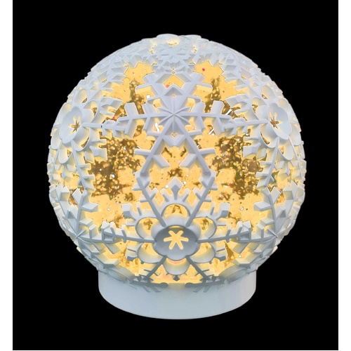 White  Christmas Water Globe  with Snowflake