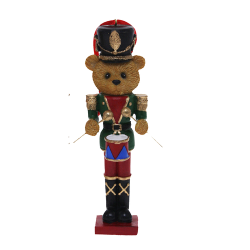 Green Coat Bear Nutcracker 14cm