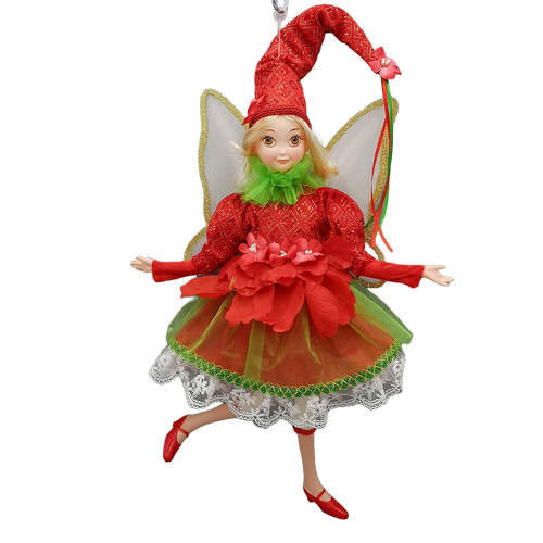 Red and Green Musical Fairy in Red Shoes  45cm