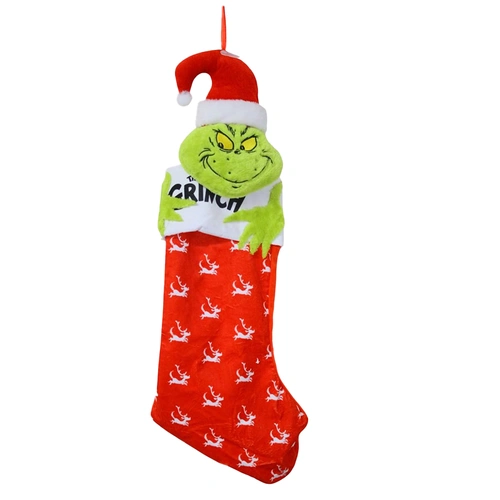 Plush Grinch Christmas Stocking 